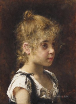 アレクセイ・ハルラモフ Painting - 若い女の子の肖像画 少女の肖像画 アレクセイ・ハラモフ